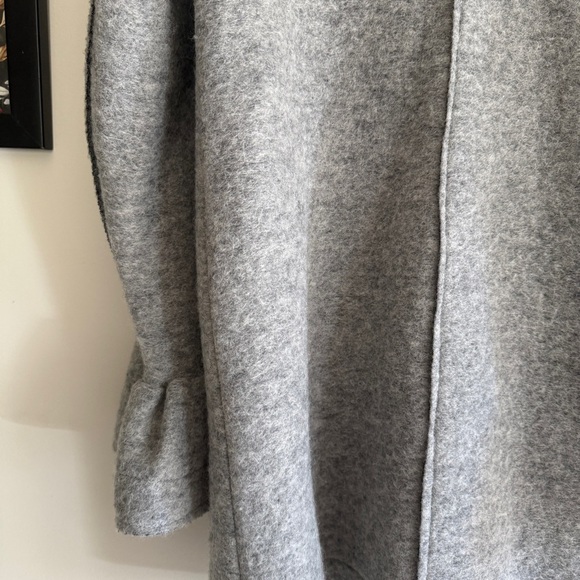 Bee & U Light Grey Italian Wool Button Mid Length Women's Jacket SZ Med - Picture 12 of 14